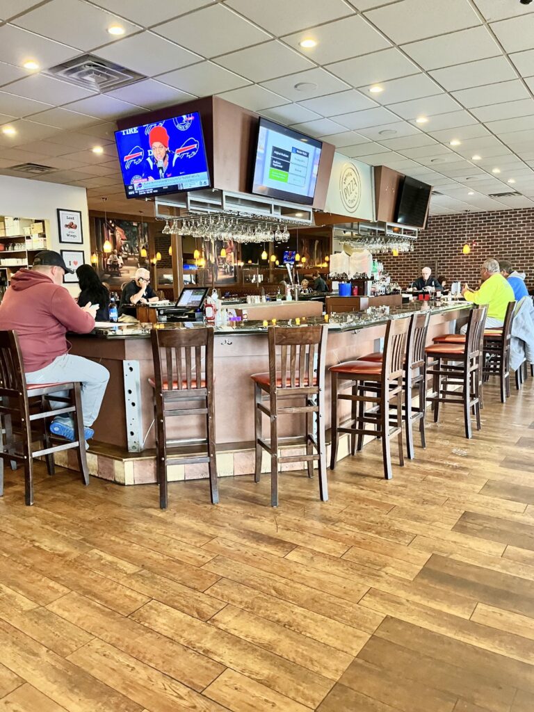 The inside of inner circle pizza in canfield- bar top with bar stools